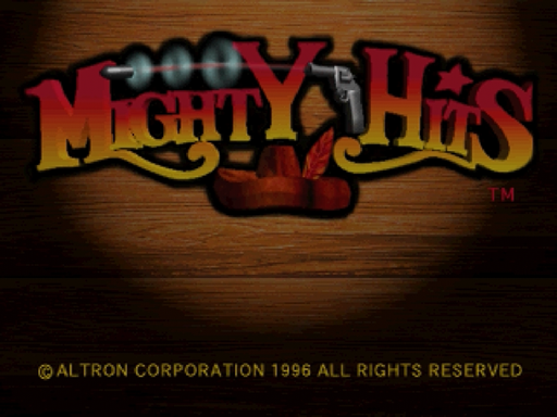 Mighty Hits title screen for Sega Saturn
